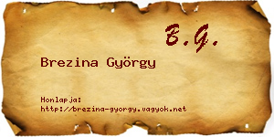 Brezina György névjegykártya